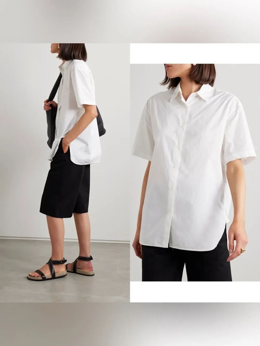 NILI LOTAN Alban cotton-poplin shirt in white